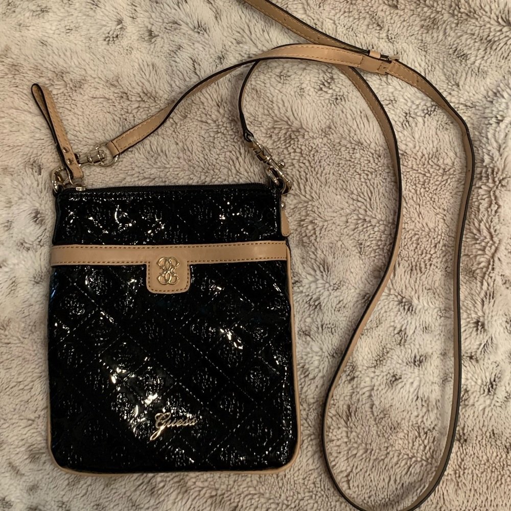 Guess faux patent leather crossbody bag